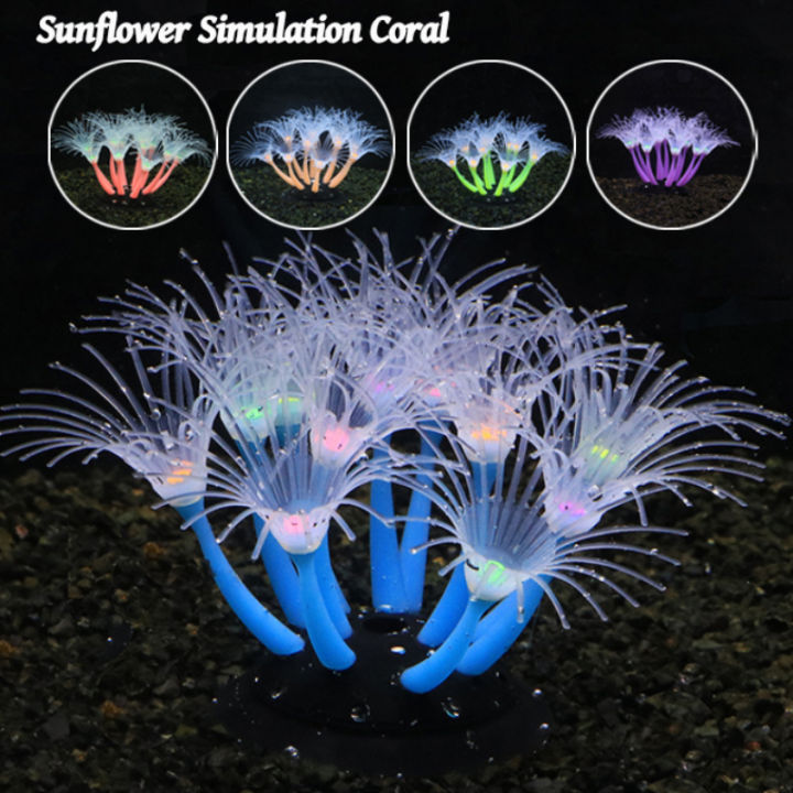 Simulasi Fluorescent Coral Fish Tank hiasan akuarium bekalan landskap ...