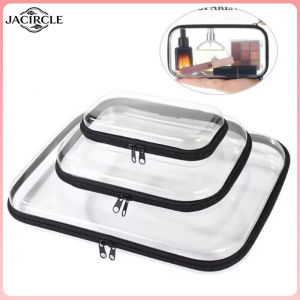 JACIRCLE Transparent Zipper Hard Storage Bag Travel Organizer Toy & Cosmetic Storage Pouch PET Material Waterproof