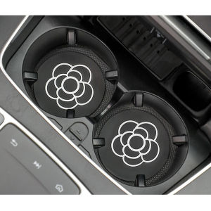 2PCS Bling Car Cup Coaster 2.75" Car Cup Holder Insert Coasters Silicone Anti-Slip Crystal Rhinestone Drink Cup Mat汽车水杯垫带钻