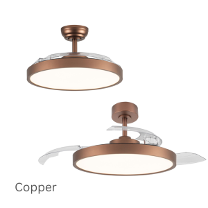Fanco Tristar Retract 42" Retractable DC Motor Smart Ceiling Fan with 40W 3 Tone LED Light Kit and Remote