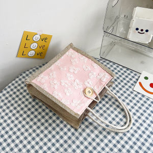 Tote Bag Canvas Shoulder Bag For Women Printed Thick Cotton and linen Rope Nice Pattern Beach Bag