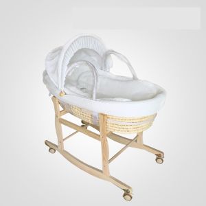 【FREE SHIPPING】 KAPO Handmade Straw Woven Portable Baby Cradle with Wheels for Newborns car seat with baby pillow+cushion+mosquito net
