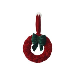 LETIGO Velvet Velvet Wreath Ornament Hanging Cord Round Mini Hanging Garland Elegant Mini Size Xmas Tree Pendant Christmas Tree