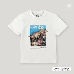 [OUTLET]Áo bé trai size đại BIGFOX - MISS MEOW mặc mùa hè vải cotton mềm mịn in khủng long New York cỡ trẻ em 345678 91011 tuổi