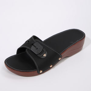 Free Shipping WomenS Sandals New Spring/Summer Styles Plus Sizes Open-Toe Design With Buckle Straps Rivets And Thick Soles Slip-On Sandals