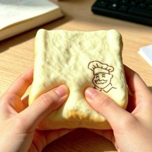 CNIWEN6 Moist Thick Simulated Bread Toast Squeeze Slow Rising Finger Suction Grandpa Toast Squishy Toy Creative Soft Texture Sensory Fidget Toy Adults