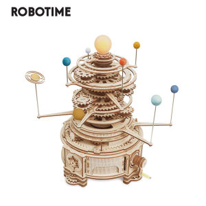 Robotime Rokr Rotatable Mechanical Orrery DIY 2D Wooden Model Building Block Kits Assembly Toy Boy Gift - ST001