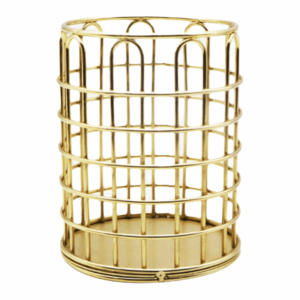 MAKERVY Multicolor Pen Holder Iron Multi-functional Pen Container Exquisite Electroplating Storage Basket Office