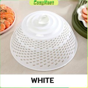 C.N Plastic Round Food Cover Mesh Cover Multifunctional Colorful Drain Fruit Plate 1 Piece