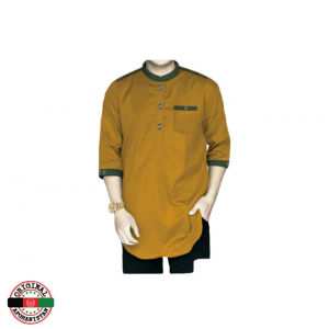 Baju Koko Pria Dewasa Lengan 3/4 Motif Geometris Warna Solid COD Nyaman