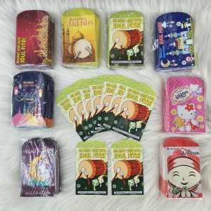 NEW VIORANO - Paket Usaha Amplop Lebaran Ukuran M 500 Lembar Uang Dilipat Ampau THR Idul Fitri Motif Lucu