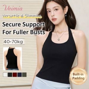 VEIMIA Slim Tank Top With Built-in Support Breathable Quick-dry Comfort For Everyday Styling