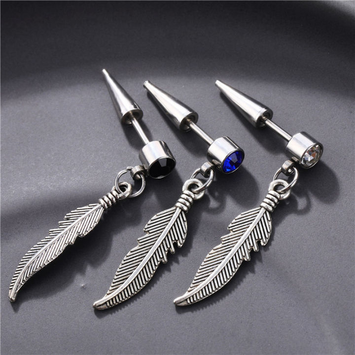 Feather earring hot sale for men