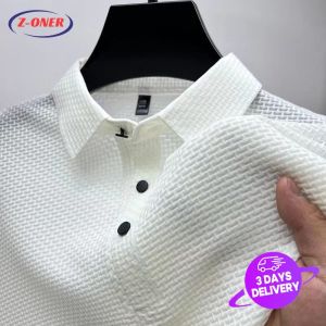 Z-ONER Mens Polo Shirt Mesh Breathable Business Polo Shirt Casual T-shirts