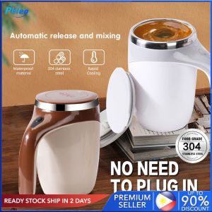 380ml Auto Stirring Mug 304 Stainless Steel Self Coffee Cup Milk Automatic Magnetic Blender Electric Home Office Travel Mixer Lazy Rotating Blending Usb Kitchen Mugs Milkshake Smart Thermos Household Portable Vacuum Insulated Mark Stirring Mug PhIeo