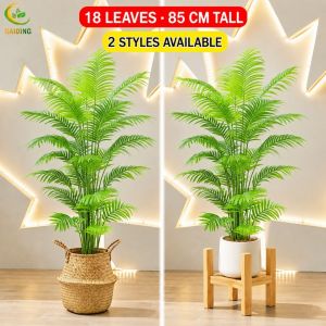 【2026 NEW】Artificial Plants With Wooden Flower Stand Small Fake Banana Leaves Tabletop Home Office Desk Decor