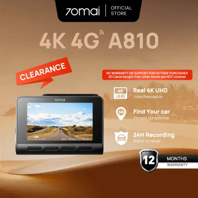 70mai 4G A810/A810-2 4K HDR Dash Cam | Front and Rear | Sony Starvis 2 IMX678 | AI Motion Sensor | HDR+