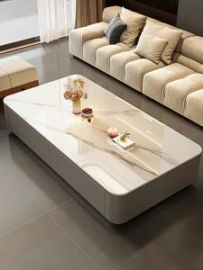 Rock plate coffee table living room home new light luxury modern simple tea table small apartment floor coffee table