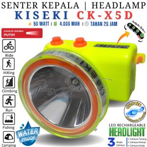 Senter Kepala LED Super Terang & Tahan Lama KISEKI CK-X5D GRATIS KACAMATA SELAM Cocok Untuk Semua Aktivitas Outdoor | Senter Kepala Kiseki Bahan Ringan Tahan Air Dan Penerangan Maksimal Bisa Rechargeable Dengan 3 Mode Cahaya Untuk Segala Keperluan | GA