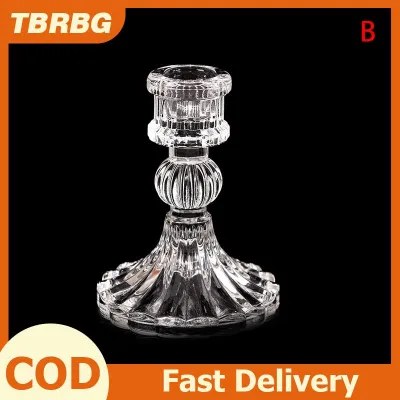 TBRBG Giá đỡ nến trong suốt bằng thủy tinh cổ điển giá đỡ nến ăn tối trang trí nhà cửa đám cưới