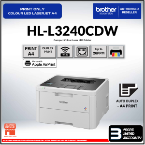 Brother Color LED Laserjet A4 Single Function Wireless Printer HL-L3240CDW