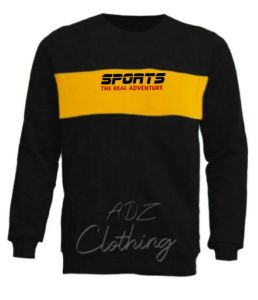 Sweater Crewneck Casual Outdoor SPORTS ADVENTURE l Switer Hoodie Basic Pria/Wanita Lengan Panjang Ukuran Besar Dan Kecil Bahan Kain Flecee Warna Hitam Kombinasi Kuning Ready Size XS/S/M/L/XL/XXL/3XL Pemeesanan Bisa COD Atau Bayar Ditempat