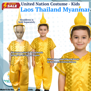 Baby Fourths Couture United Nation Cultural Mr. Laos Thailand Myanmar Terno Costume for United Nation Attire for UN Events for Kids Boy