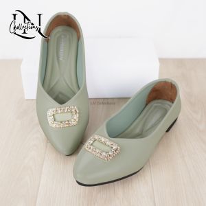 LN Flatshoes Kasual Variasi 3 Warna Sepatu Balet Wanita Simple Flt10