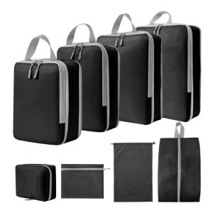 ALLUCK Large Capacity Travel Storage Bag Set Three Piece Set Compressed Makeup Bag Portable Home Organizer Cosmetics Bag Home