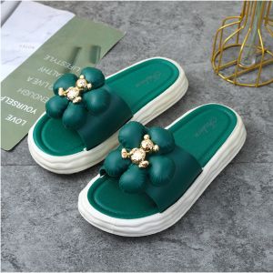 OKAIDO Sandal Flat Slides Wanita Cewek Perempuan Model Bunga Beruang Gaya Fashion Korea Style Nyaman