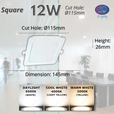 [2 Years Warranty] 4 12W 6 18W 20W LED DOWNLIGHT ROUND SQUARE CUT HOLE CEILING LIGHT PENDANT LIGHT