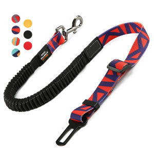 Vehicle Car Pet Dog Seat Belt Adjustable Safety Belt for Dog In The Car Belt Accessories Travel Elastic Extendable Dog Leash Clip Harness