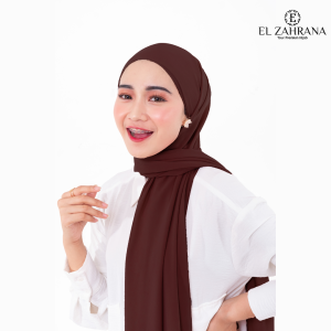 ELZAHRANA HIJAB Terbaru Pashmina Ceruty Babydoll - Pasmina Polos Flory Shawl Panjang 200 cm /2 meter