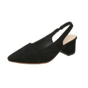 New Spring/Summer Pointed Toe High Heels For Women Chunky Heel Closed-Toe Sandals Backless Shallow Mouth Single Shoes For Women