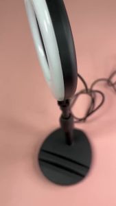 Desk Ring Light with Telescopic Stand Travel Desk Hola Light for Phone Selfie Lap Zoom Video Calls Makeup Tiktok Reels Live Streaming