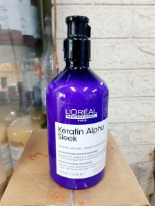 DẦU GỘI TÓC THUẦN CHAY KERATIN LOREAL ALPHA SLEEK GIỮ NẾP 2 TUẦN VÀ PHỤC HỒI HƯ TỔN 500ML
