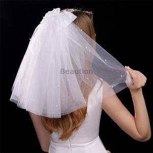 [COD] Beaution Bridal Woman Luminous Tulle Long Bachelorette Party Wedding Veil Ribbon Edge With Bowknot For Wedding Party