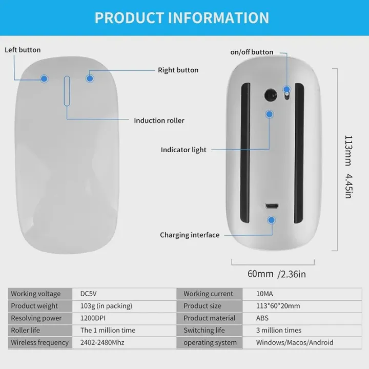 AZXSD%20Xiaomi%20Wireless%20Magic%20Touch%20Mouse%20Bluetooth%20Dual-Mode%20Silent%20Rechargeable%20Slim%20Ergonomic%20Computer%20Mice%20For%20%20Macbook%20Air%20-%20Image%204