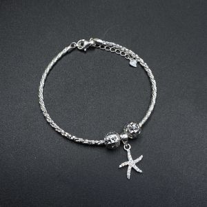 Lắc Tay Bạc Nữ Kiểu Xoắn Kép Mix Charm Xinh BẠC HIỂU MINH LTU653