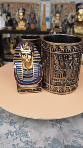 Multipurpose Egyptian Decors Resins Pen Cup Compacts Pencil Holder For Home Office Decors And Cultural Interior Styling