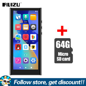 Ruizu H12 Android Wifi MP3 Máy Nghe Nhạc 4.8 IPS Màn Hình Độ Nét Cao 4 + 64G Bluetooth 4.2 âm thanh video Máy Nghe Nhạc Với Ứng Dụng Tải Về E-Book Hình Ảnh Ghi Âm FM Đài Phát Thanh Đồng Hồ Máy Tính Lịch Xách Tay Mini Walkman Thẻ Hỗ trợ TF
