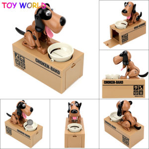 Cartoon Robotic Dog Steal Coins Storage Box Plastic Automatic Stealing Coin Money Saving Box Piggy Banks Gift for Kids USD EUR