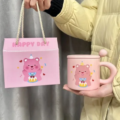 quà tặng Ly sứ uống nước hình Loopy 400ml quà tặng cho bạn Hộp quà cao cấp+túi HLB 01