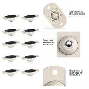 [GM] 4pcs  Adhesive Pulley Storage Box Casters Trash Can Self-Adhesive Furniture Wheel