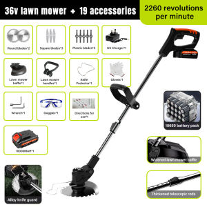 36V Portable Electric Lawn Mower Cordless Lawn Mower High Power Motor