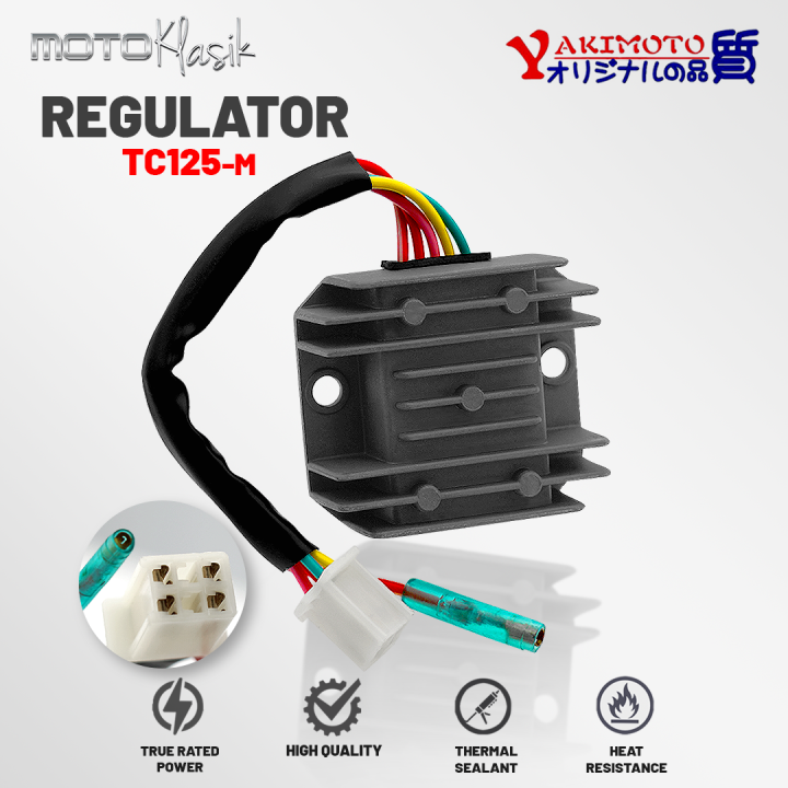 YAKIMOTO REGULATOR RECTIFIER 4PINS WIRE FOR RUSI TC 125