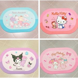 [Local Seller] Sanrio Non-Slip Diatomite Mat Hello Kitty My Melody Kuromi Family Absorbent Floor Quick Drying Bathroom