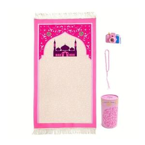 Người Hồi Giáo Trẻ Em Cầu Nguyện Chăn Với Đệm Gối Thảm Di Động Mềm Mại Hồi Giáo Cầu Nguyện Thảm Ramadans Quà Tặng Cầu Nguyện Thảm