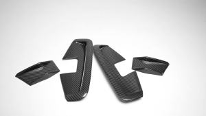 mv1 4Pcs For BMW 4 Series G22 G23 M Sport 2021-2025 Dry Carbon Exterior Car Front Bumper Side Air Vent Cover Trim Accessories R6Q3P