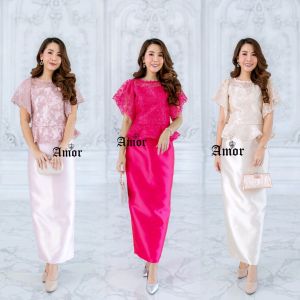 601#ชุดเดรสลูกไม้สไตล์เกาหลีชุดไปงานแต่งงานบวชชุดทํางาน by WOW Shop DD